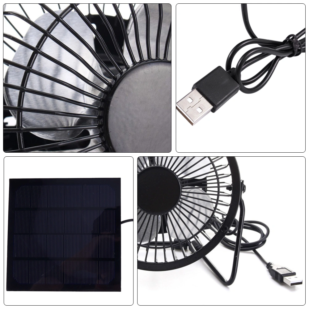 1 Set 5W Solar Panel Charging Plate Cooling Fan Pet Special Fan Kit (Black)