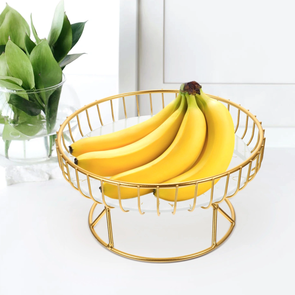 Multi-Functional Basket Iron Storage Container Decorative Serving Tray Vegetable Bowl