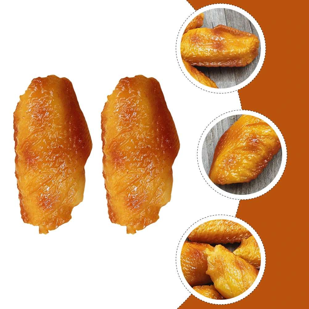 2pcs Fake Roast Chicken Wings Simulation Artificial Model Fake Wings Props