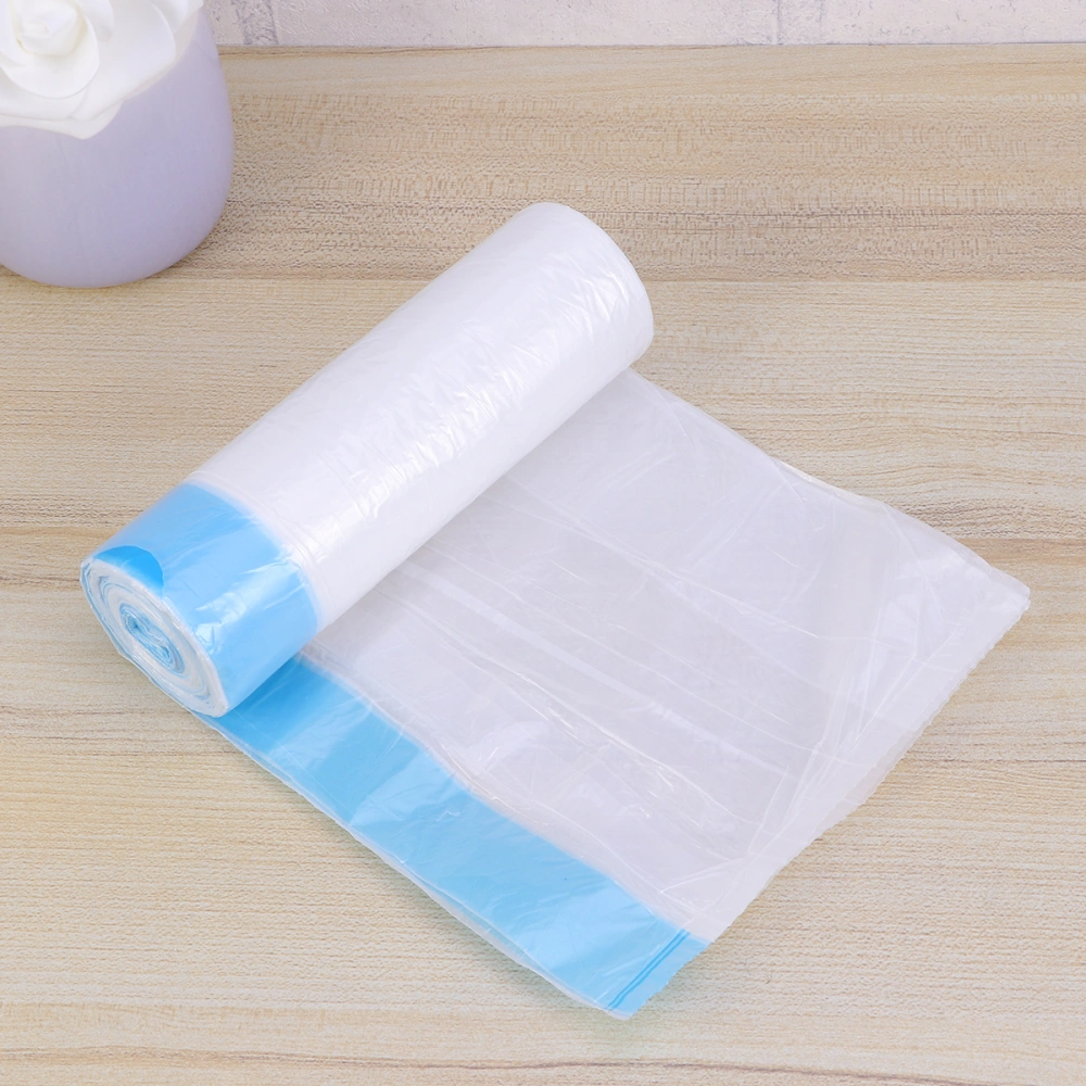 30pcs Drawstring Beam Garbage Bag Disposable Classified Plastic Bags Kitchen Thickened Garbage Bag with Handle White