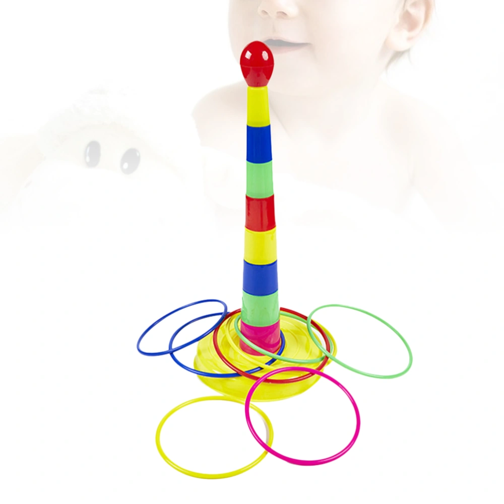 Ring Toss Game Throwing Ring Toy Educational Tool Family Ring Tossing Toy Teaching Aids with Box for Home Kindergarten Random Color