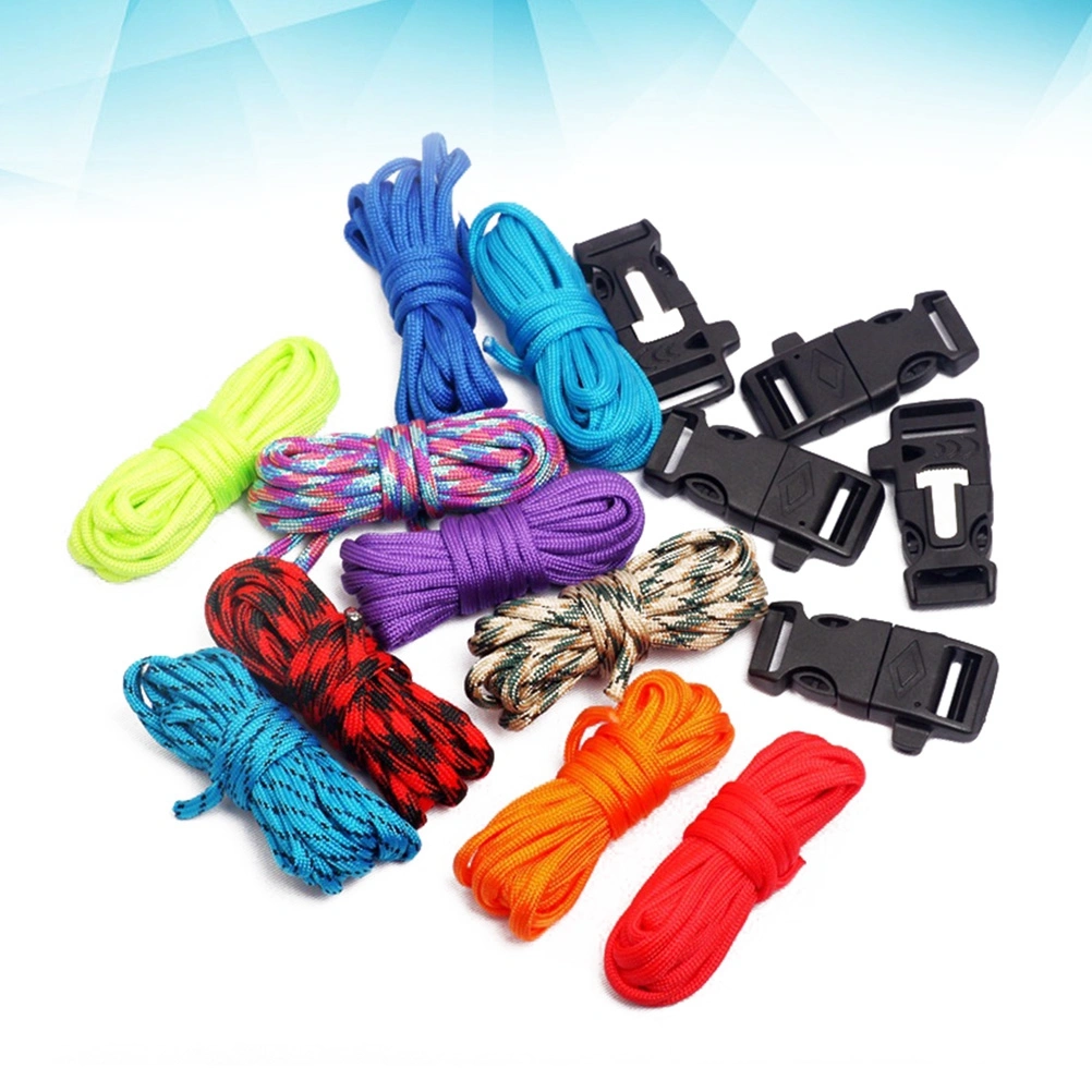 Paracord kit with Buckles Parachute Cord Outdoor Emergency Survival Rope Set DIY Manual Braiding