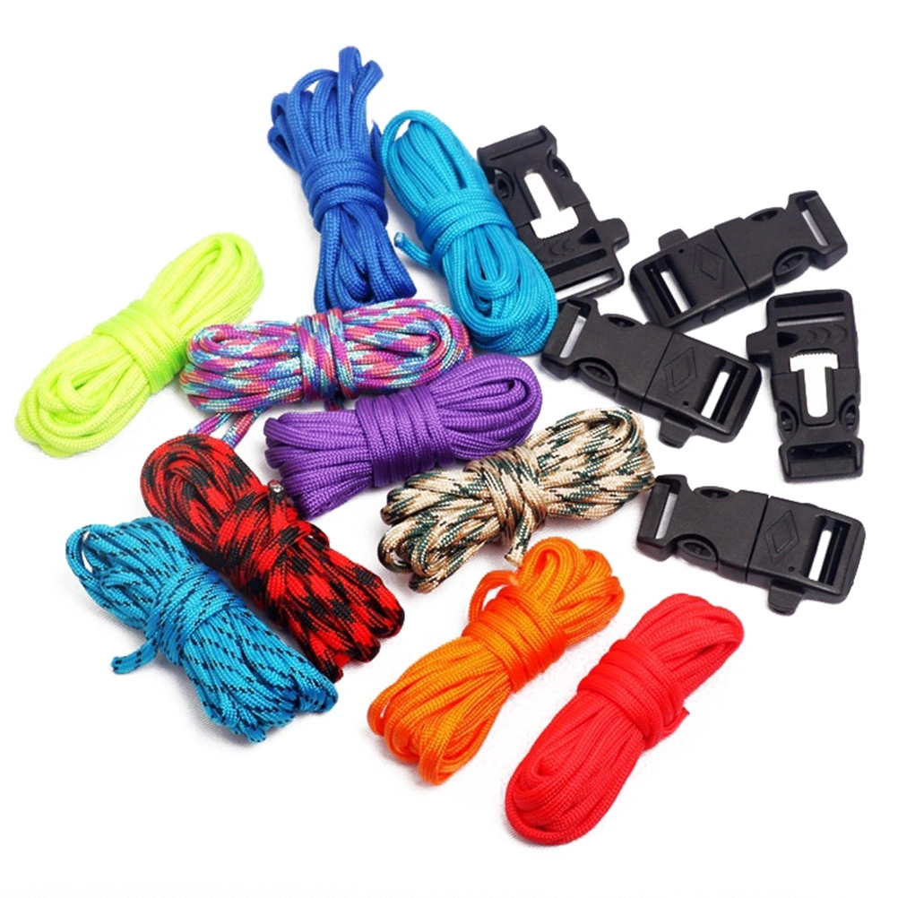 Paracord kit with Buckles Parachute Cord Outdoor Emergency Survival Rope Set DIY Manual Braiding