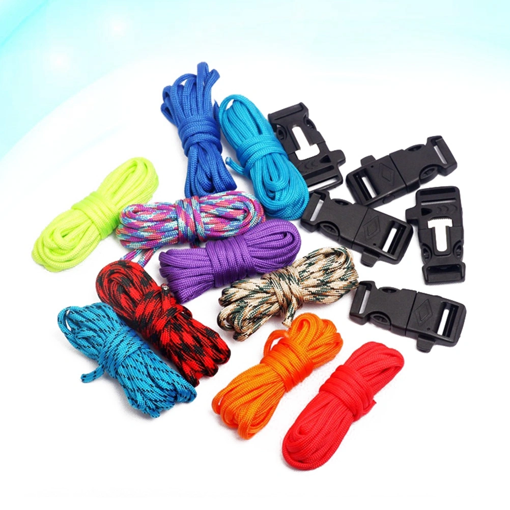 Paracord kit with Buckles Parachute Cord Outdoor Emergency Survival Rope Set DIY Manual Braiding