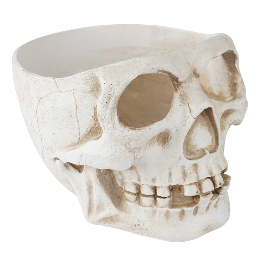 1pc Simple Skull-shaped Planter Pretty Resin Planter Practical Resin Grass Pot