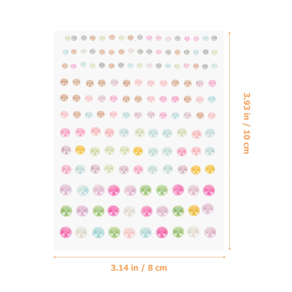 4 Sheets Self Adhesive Face Gems Jewels Rhinestone Pearl Stickers DIY Nail Art Stickers