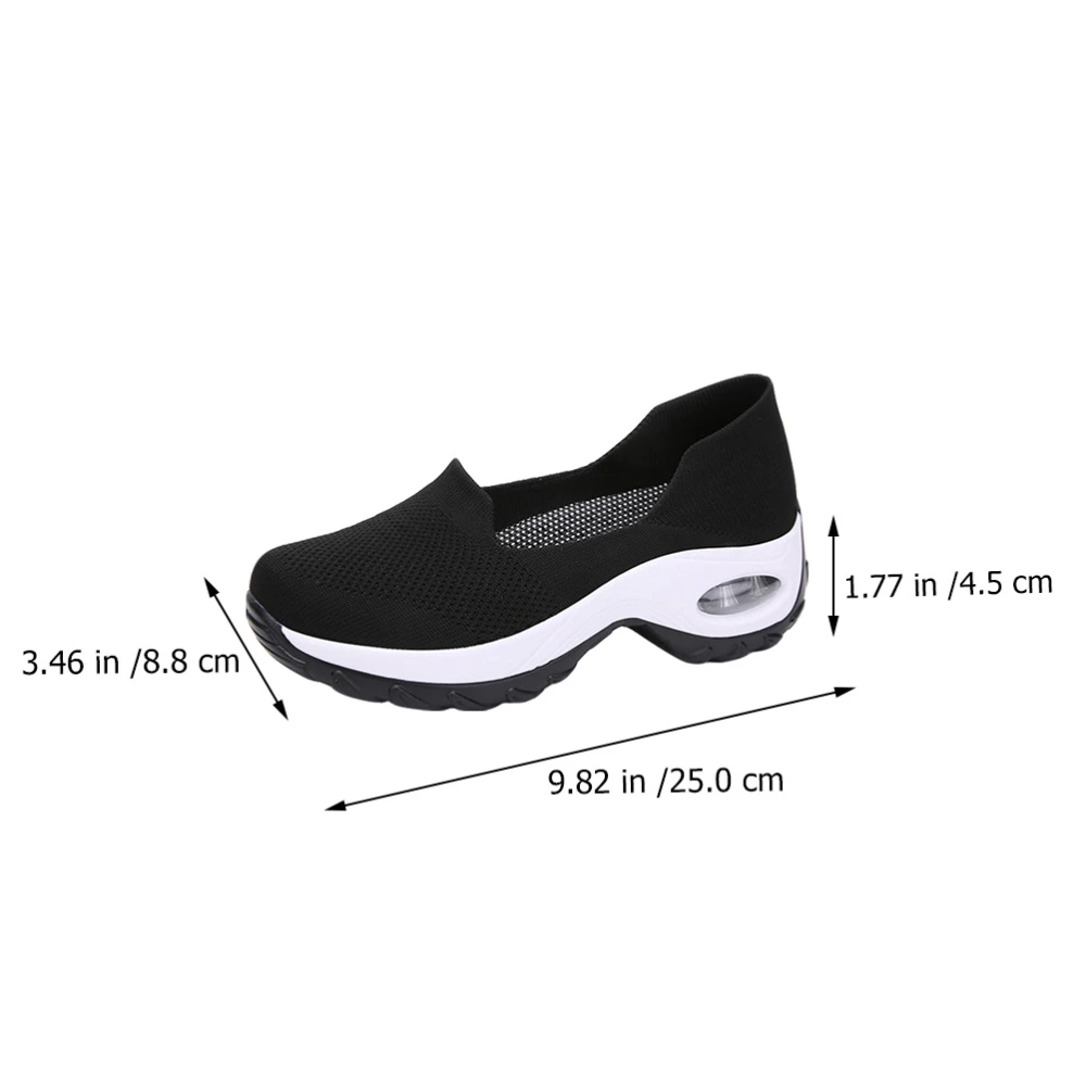 1 Pair Shallow Mouth Women Shoes Four Seasons Shoes Breathable Air Cushion Shoes