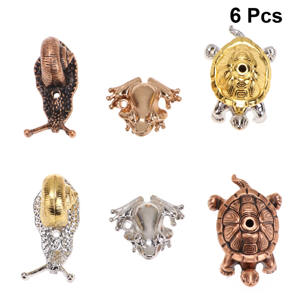 6 Pcs Simulation Animal Insect Shape Incense Burner Copper Alloy Incense Inserted Base Creative Aroma Therapy Burner Ornament for Home Tea House (Mixed Style)