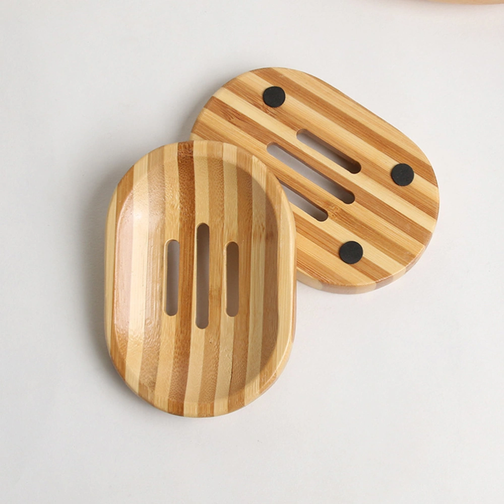 2pcs Hand Craft Bamboo Soap Case Holder Soap Tray Holder Soap Storage Plate Soap Dish Organizer for Home Bathroom Toilet