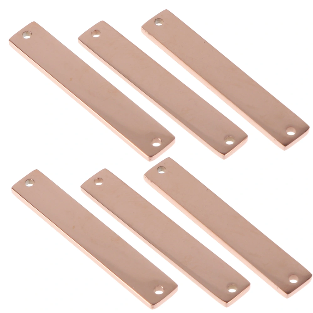 10 Pcs Mirror Stainless Steel Hanging Pendant Accessories DIY Hanging Plating Decorations Double Holes Connector Piece (Rose Gold)