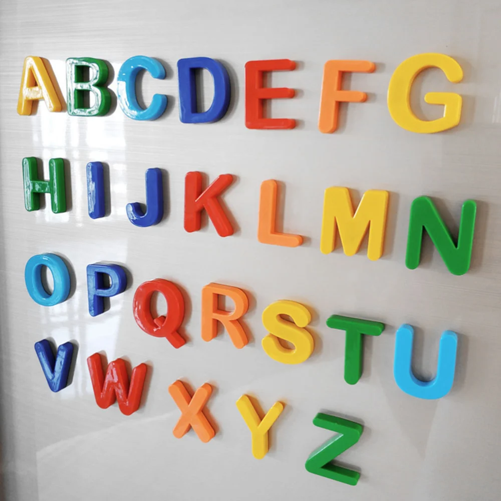 1 Set of Educational Fridge Magnets Alphabet Magnetic Sticker Number Decals