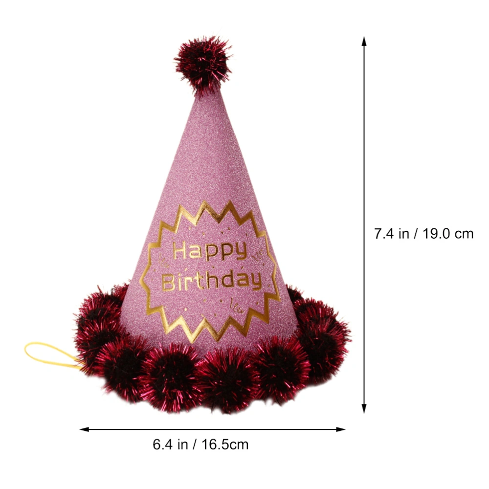 6Pcs Fun Birthday Hats with Ball Paper Party Hats Party Supplies (Random Style)