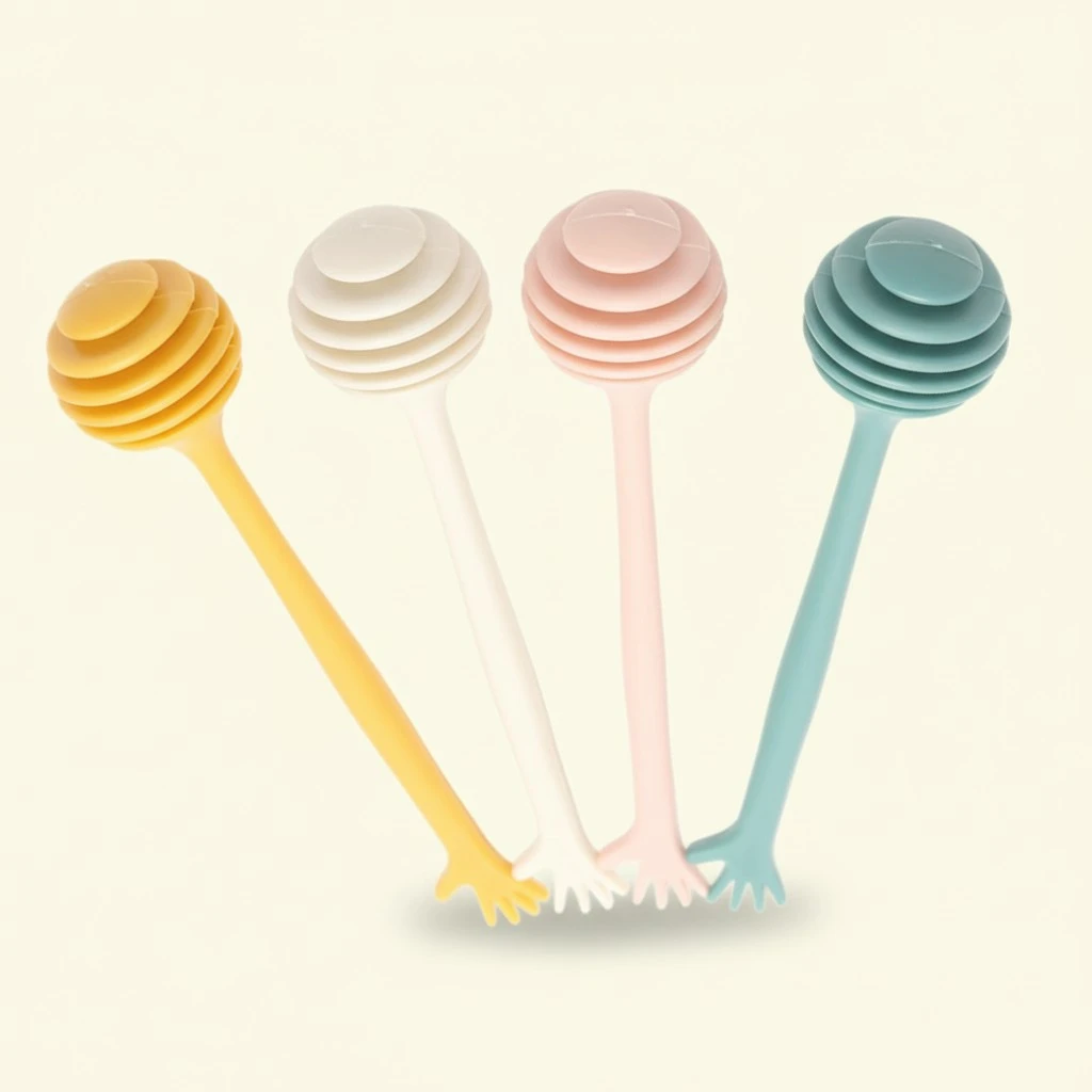 4Pcs Honey Stirring Sticks Honey Stir Rods Practical Honey Rods (Assorted Color)