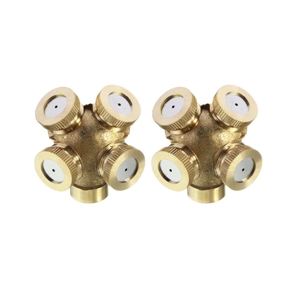 4pcs Brass 4 Hole Mist Spray Nozzle Agricultural Water Sprayer Nozzles Garden Sprinkler Lawn Misting Watering Irrigation M14x1.5