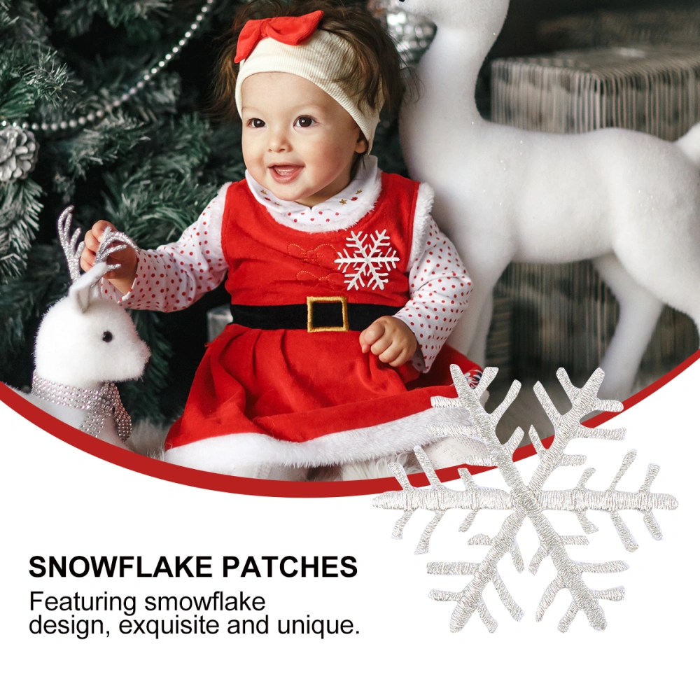 18Pcs Snowflake Patch Cloth Applique Xmas Fabric Decal (Assorted Color Size)