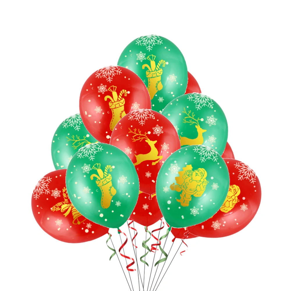 50pcs Christmas Latex Balloons Red and Green Printed 12inch Balloons Party Decorations