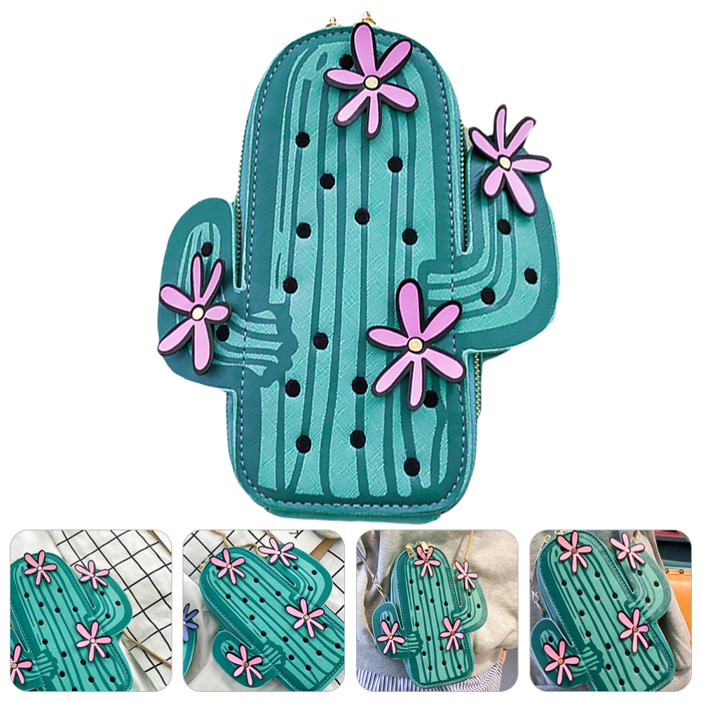 1Pc Retro Mini Small Cactus Shape Bag Fashion Mini Shoulder Straps Crossbody Bag