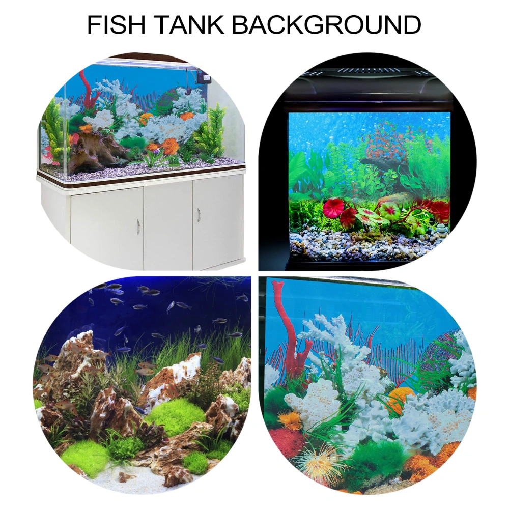 Double-Sided Aquarium Fish Tank Underwater Coral Background Sticker Wallpaper