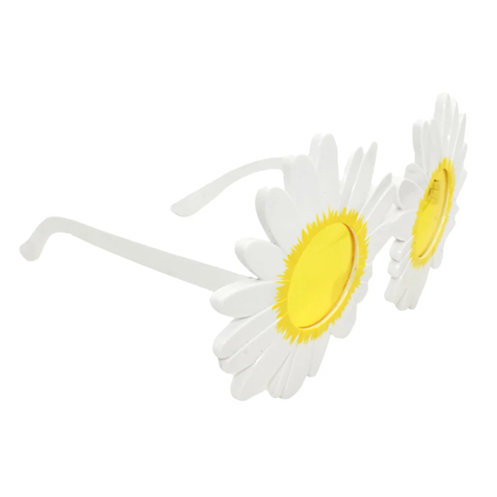 3pcs Sunflower Glasses Funny Cosplay Glasses Daisy Party Glasses Creative Photo Prop (Pink Frame Grey Lens, White Frame Yellow Lens, White Frame Grey Lens)