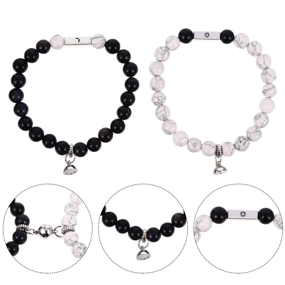 1 Pair of Magnet Suction Bracelets Creative Couple Bangles Stylish Wrist Chains