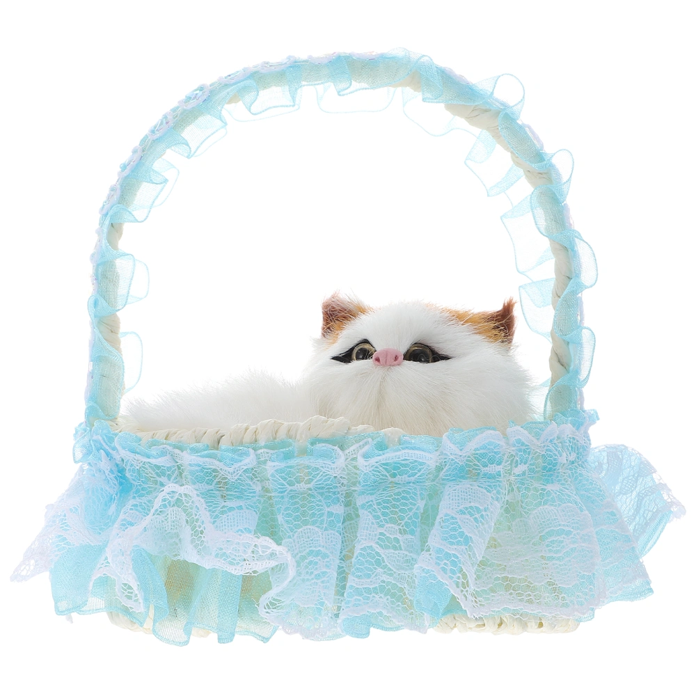 1 Set Lace Basket Gift Storage Basket Party Candies Basket Lovely Cat Basket