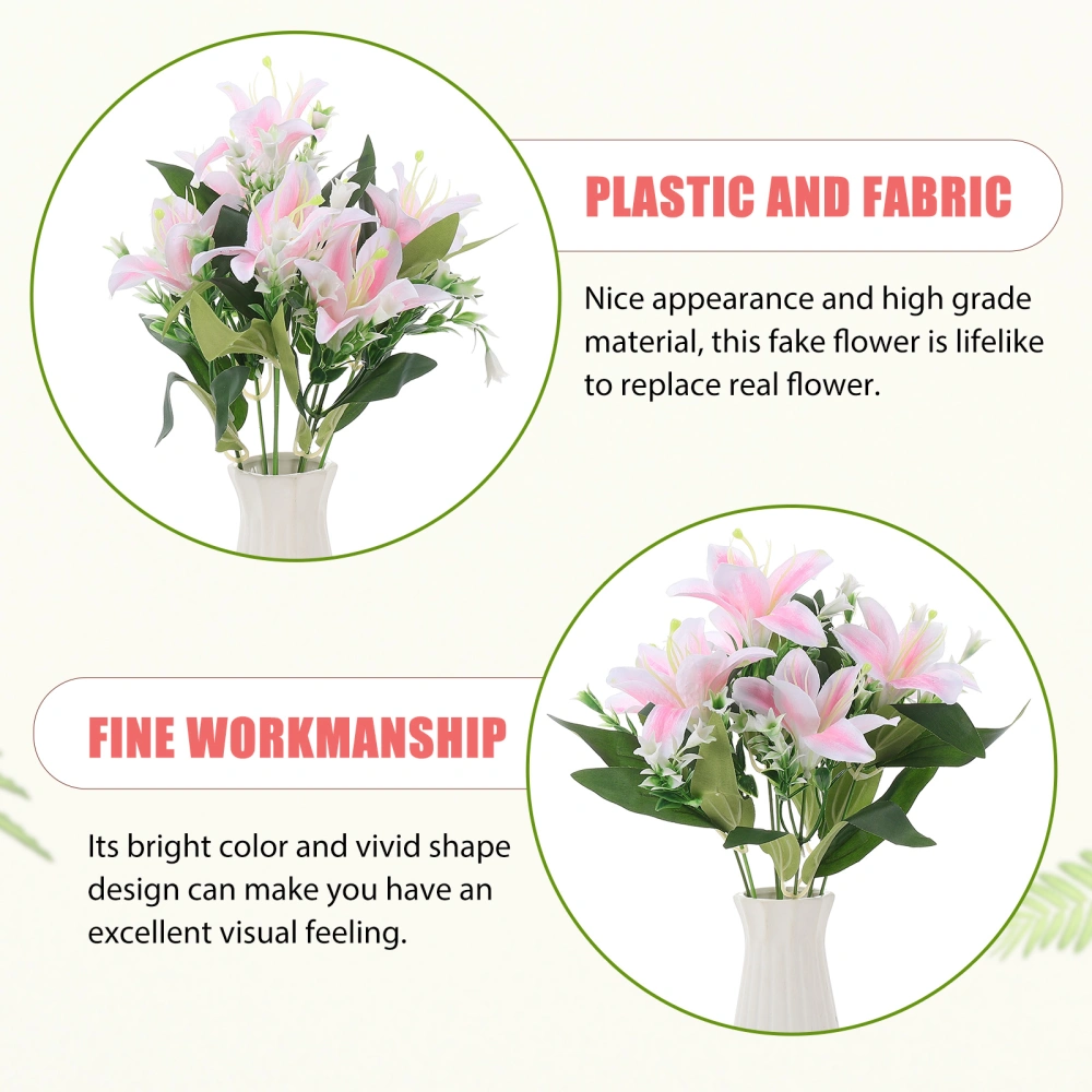 Artificial Flower Decorative Flower Fake Lily Flower Plastic Greenery for Party