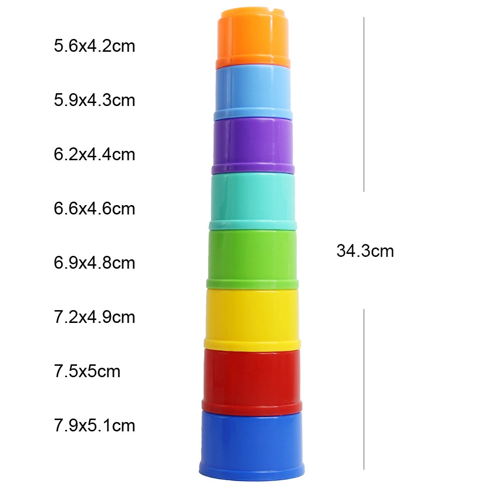 8Pcs Children Stacking Cup Playthings for Home Playroom Educational Toys