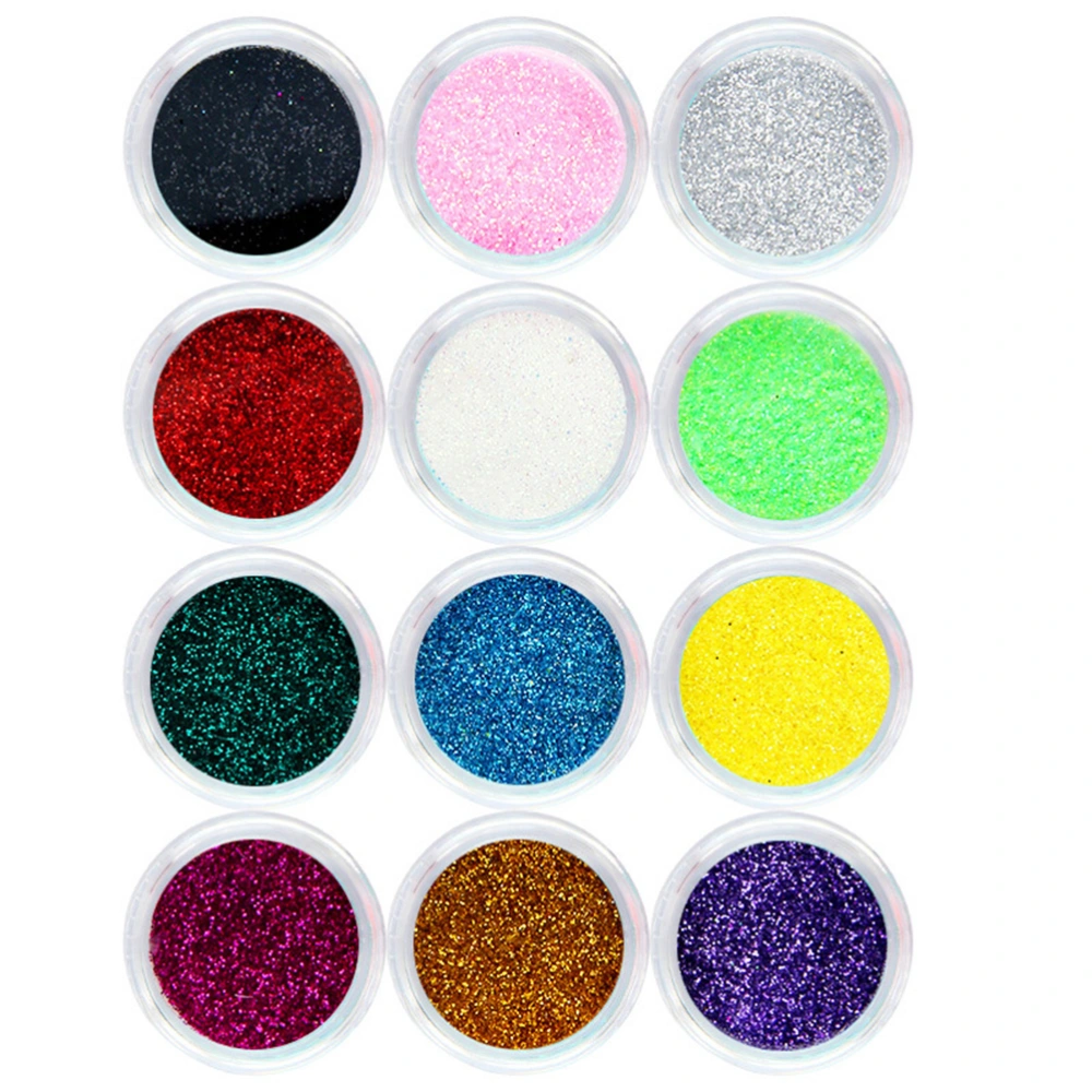 24pcs Nail Art Paillette Powder Kit Manicure DIY Sequin Powder Nail Decoration for Women Lady (Random Color)