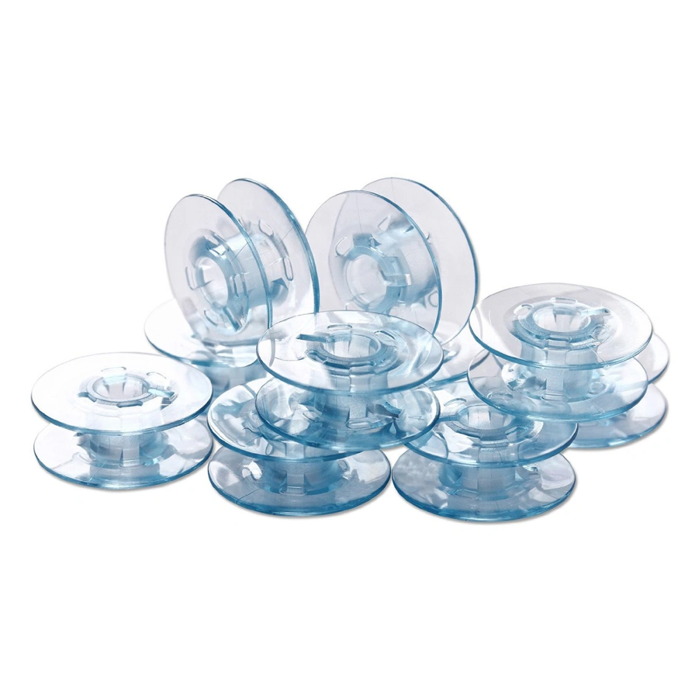 10pcs Plastic Empty Sewing Machine Bobbins Spools (Blue)