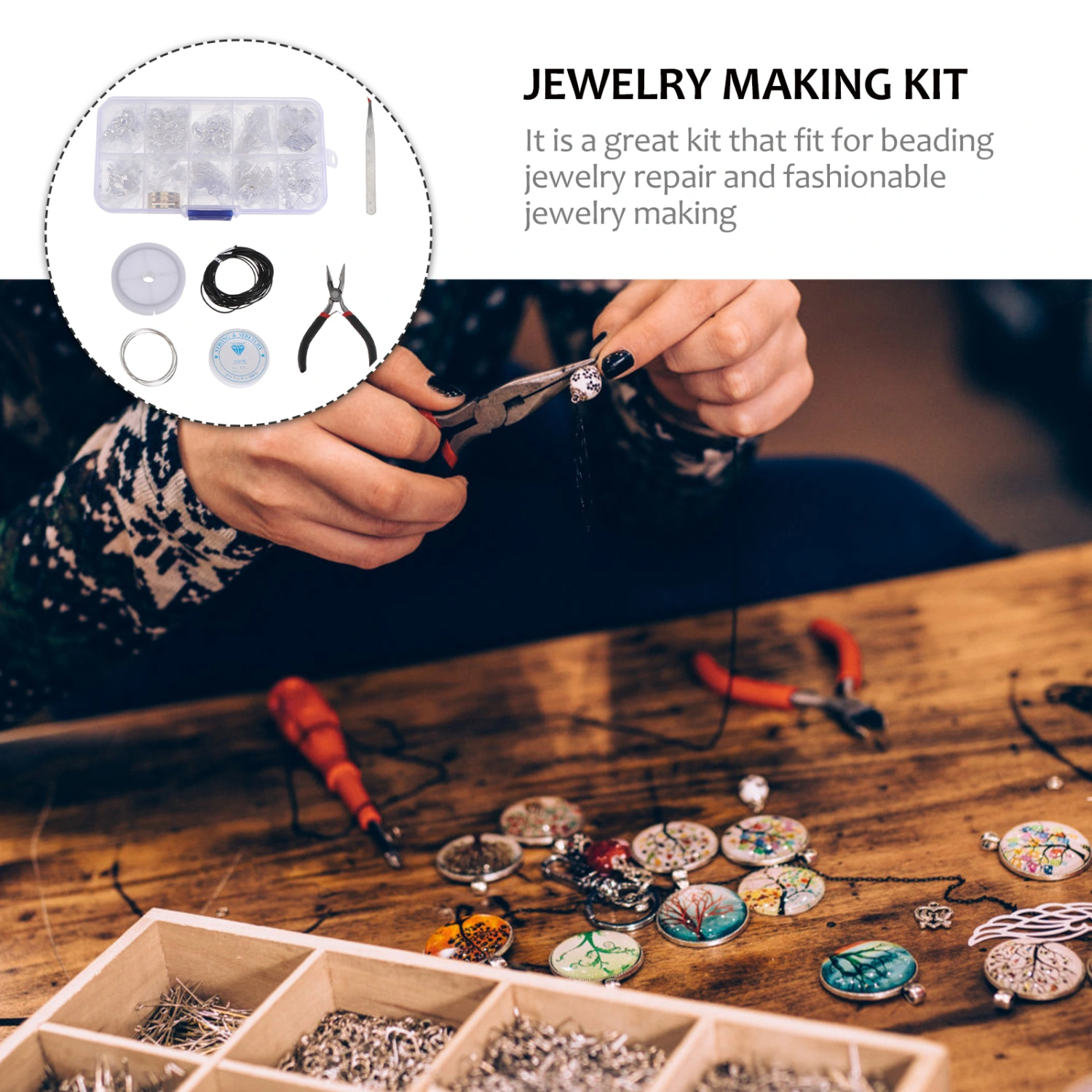 DIY Jewelry Making Tool Kit Supplies Kit Jewelry Repair Tools With Accessories