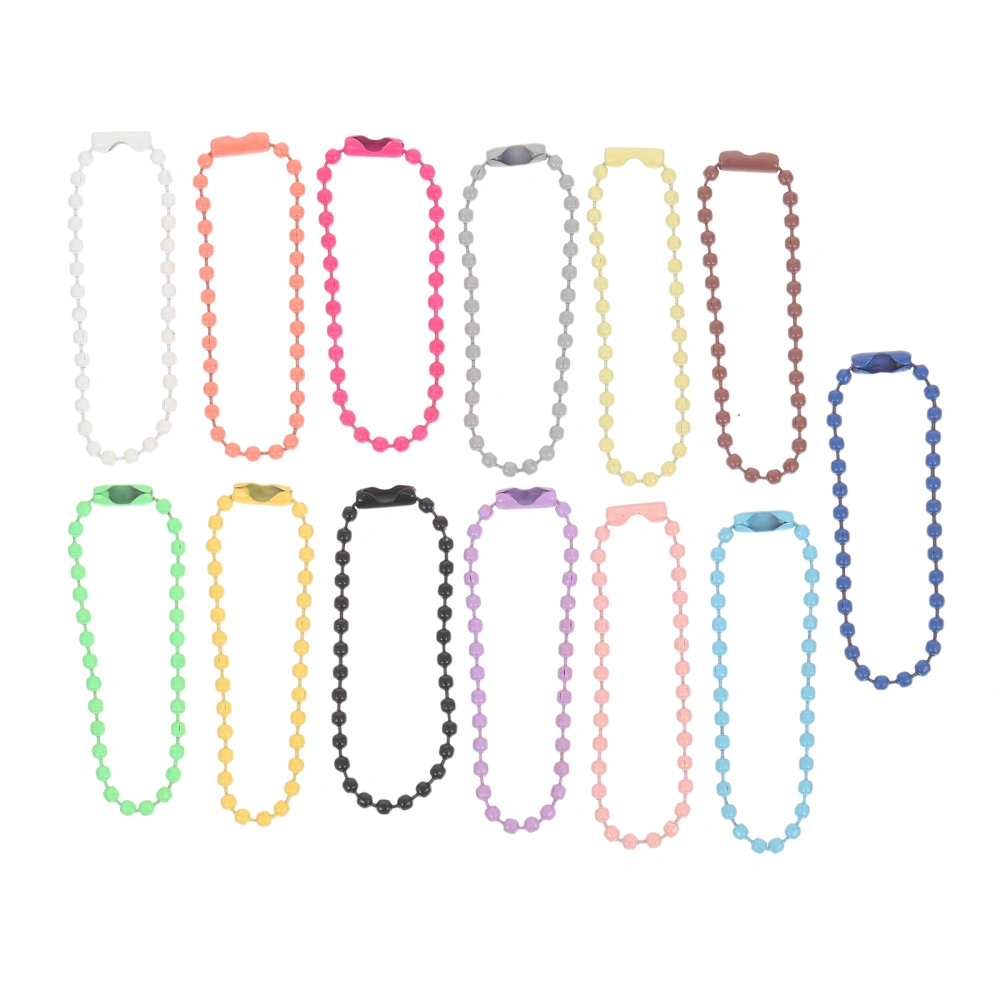 100pcs Fashion Ball Bead Chains for Key Ring Doll Label Hand Tag (Random Color)