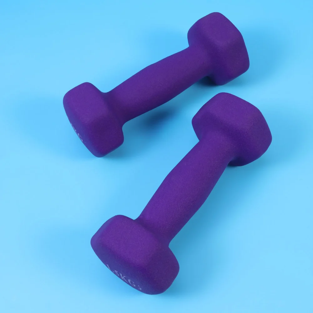 One Pair Exercise Dumbbells Frosted Dumbbells Lady Barbells Hand Bar For Yoga Fitness Lose Weight Random Color (1.5kg)