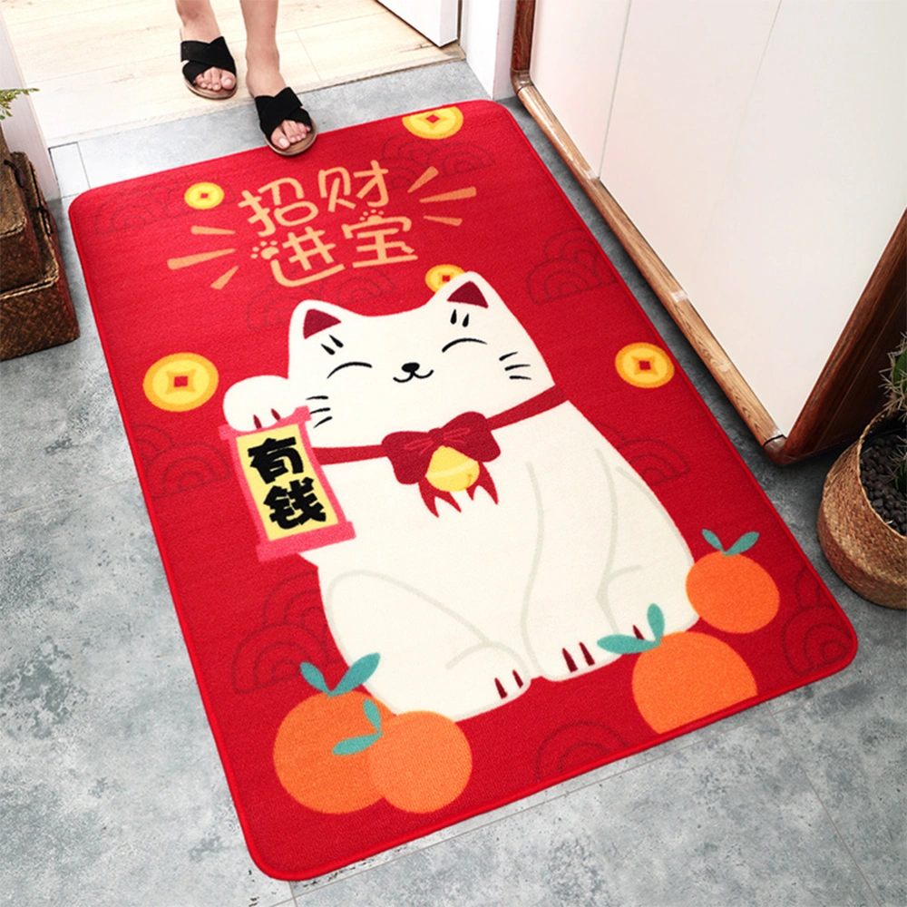 80x120cm Japanese Cat Printed Door Carpet Non-Slip Pad Floor Mat for Home Random Pattern