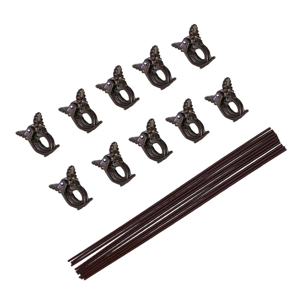 20pcs Climbing Plant Fixing Clips Plant Wall Climbing Fixing Clamps Set (Coffee)