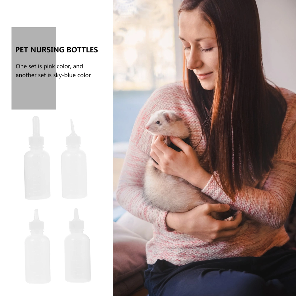 4pcs Pet Cat Feeding Bottle Newborn Pet Feeder with Accessories for Home