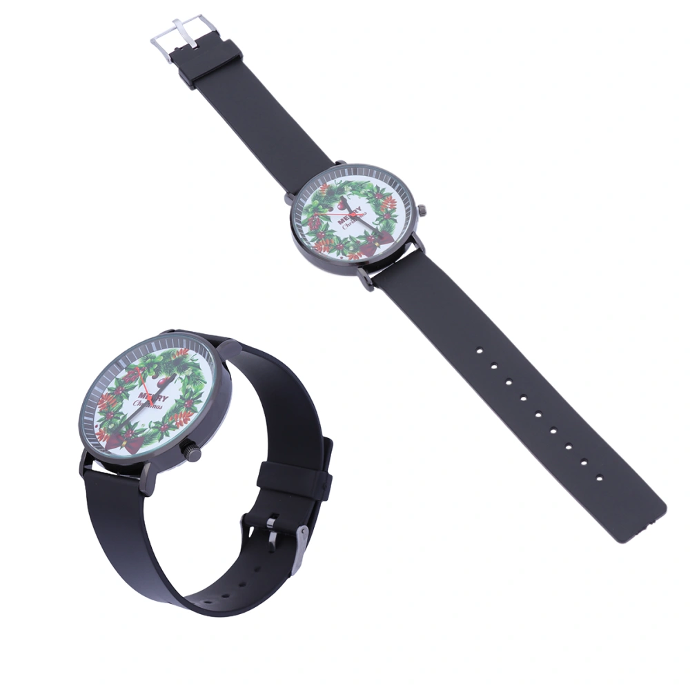 Christmas Wrist Watch Casual Quartz Watch Plastic Watchband Watch for Women Men Student (1)