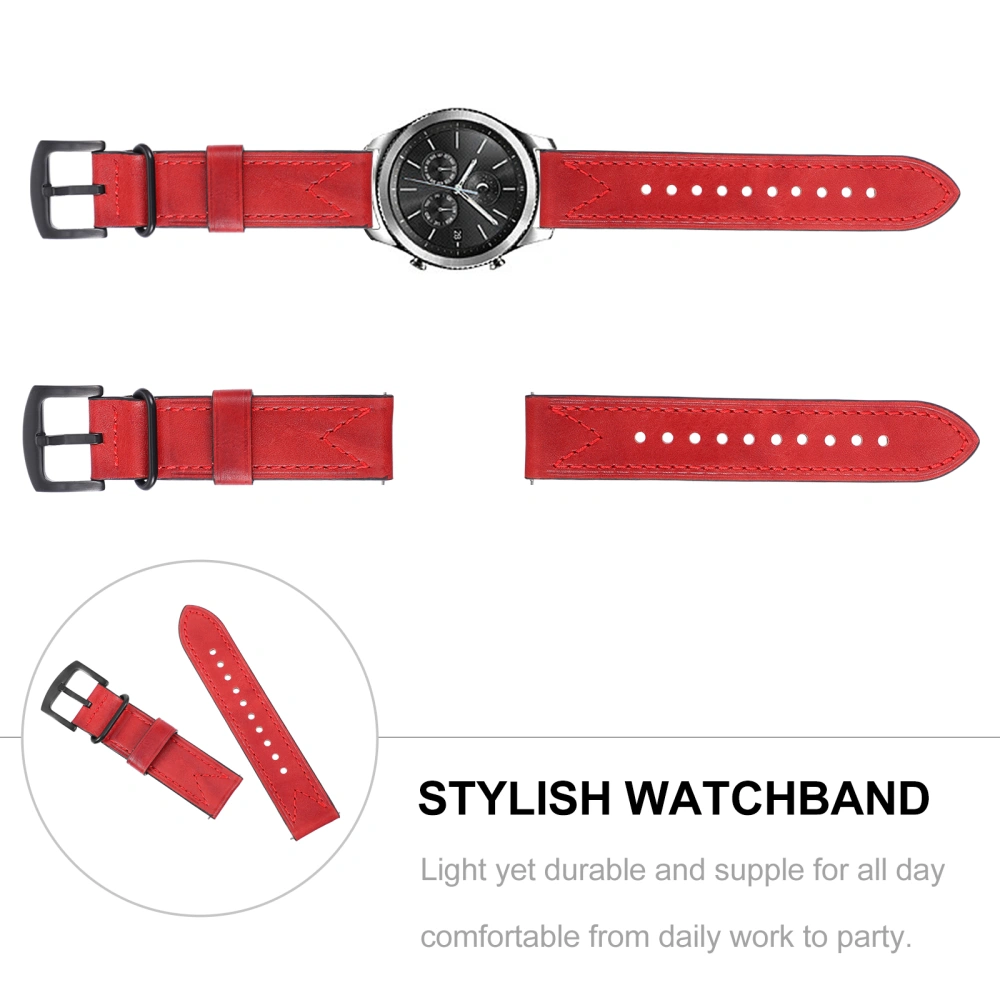 46mm Leather Watchband Watch Strap Watch Wristband Compatible With Huawei/galaxy