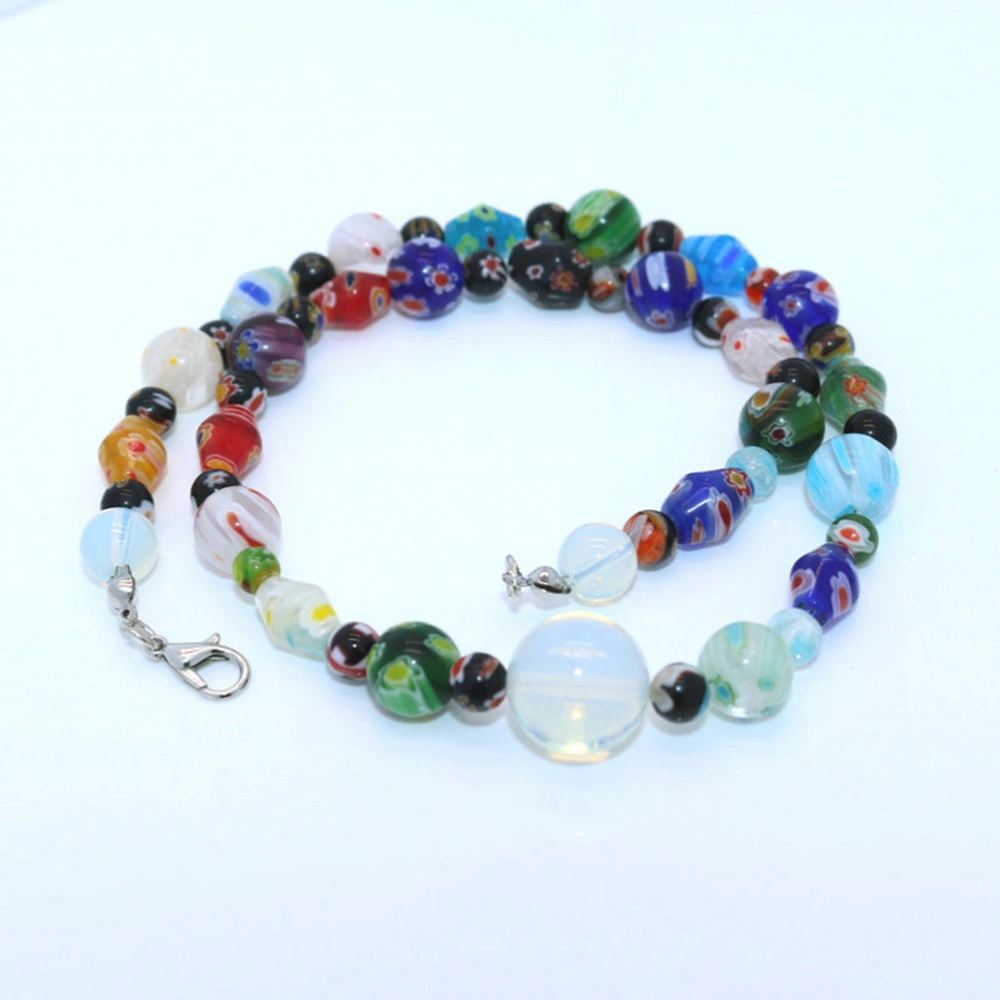 Handmade Murano Glass Beads Necklace Fashion DIY Delicate Opal Jewelry for Women Girls