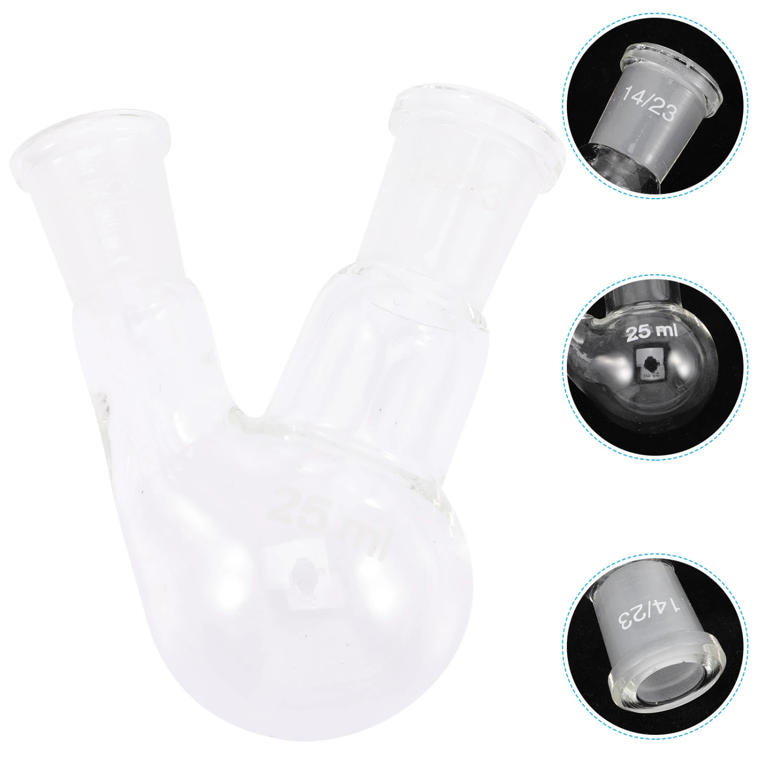 Glass Round Bottom Flask Boiling Glass Flask with 2-neck Joint for Laboratory