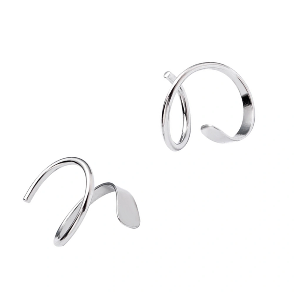 1 Pair of Beautiful Ear Hoops Trendy Earrings Elegant Ear Drops (Silver)