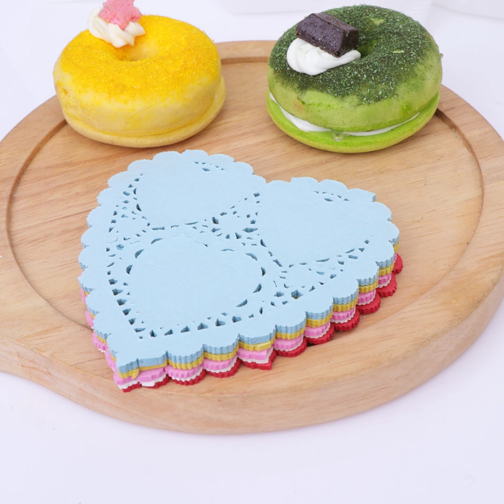 100Pcs 4Inches Heart Shaped Cake Boards Sturdy Cake Circle Base Tray Dessert Board for Birthday Wedding (Mixed)