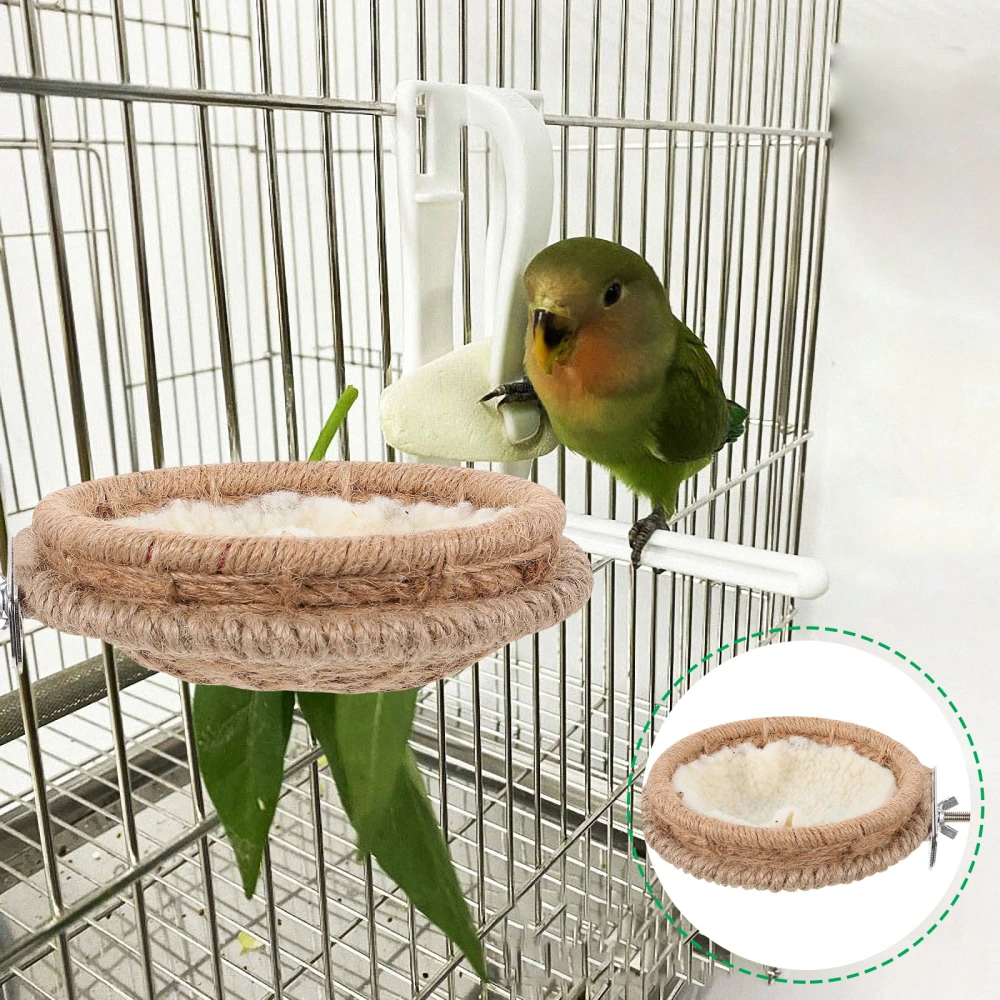 1pc Bird's Nest Handmade Birds Nest Warm Nest with Bracket Parrot Toy Parrot Nest