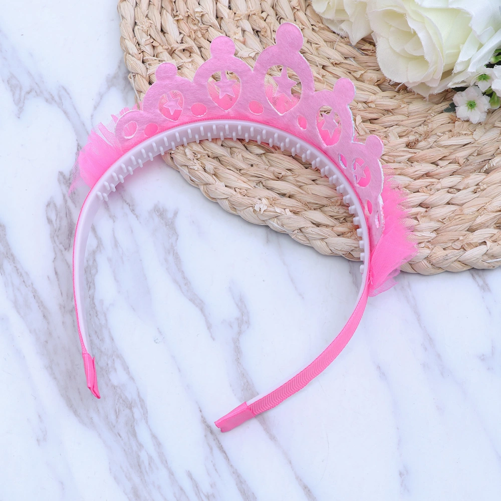 Sequin Crown Headband Hair Creative Headdress Headpiece Costume Accessory for Girls Children Birthday Party (Random Color)