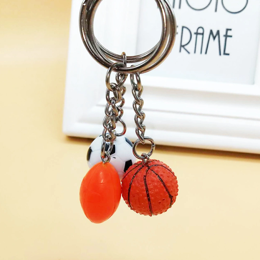 8pcs Creative Ball Shape Keychains Portable Bag Pendant Key Ring Key Decoration Favors