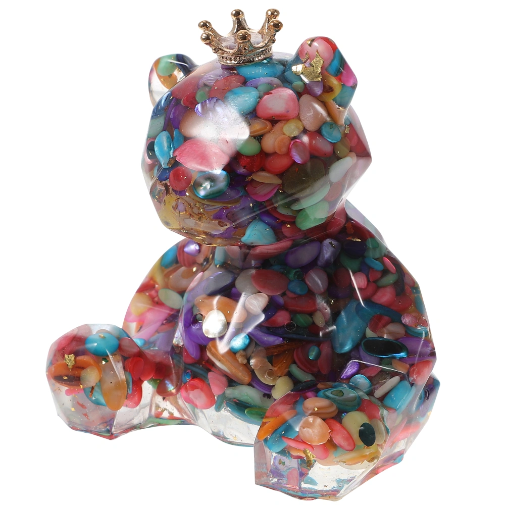 Colorful Crystal Animal Ornament Natural Crystal Bear Decoration Collectible