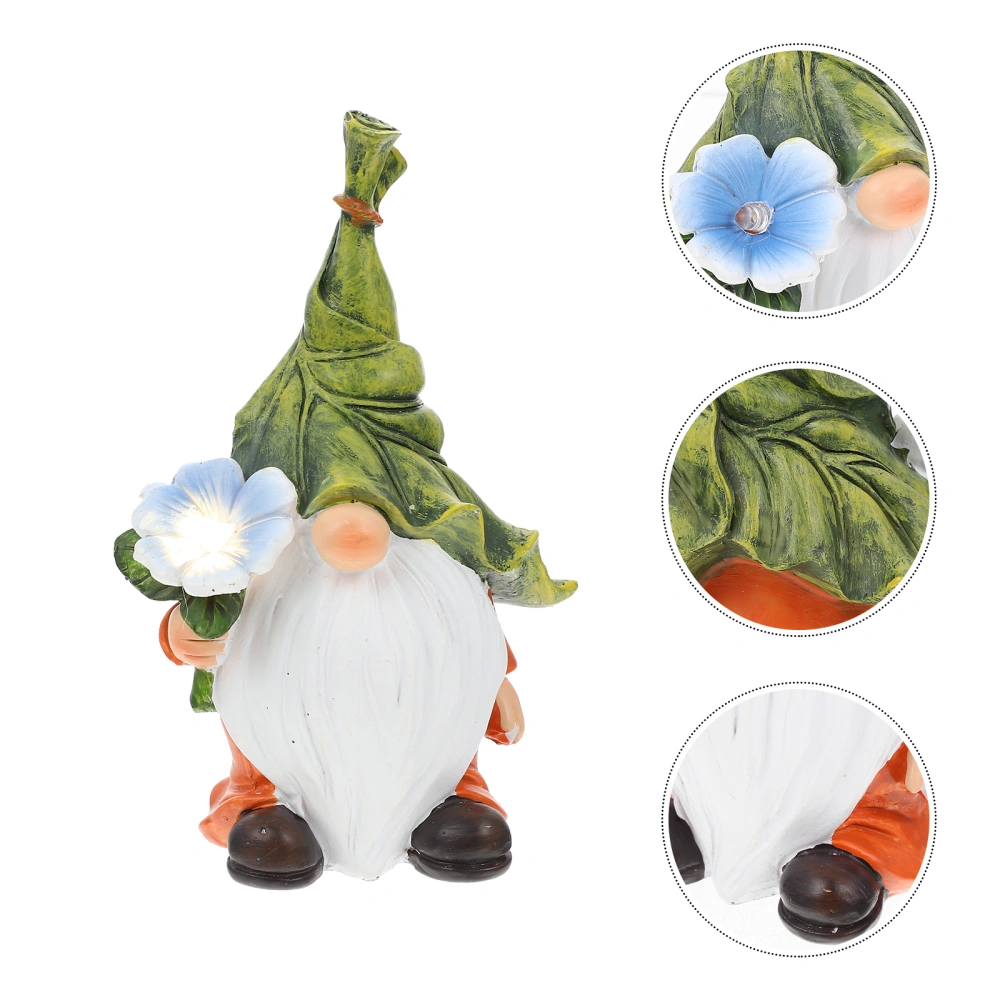 Garden Gnome Decor with Light Small Ornament for Yard Glowing Gnome Decor