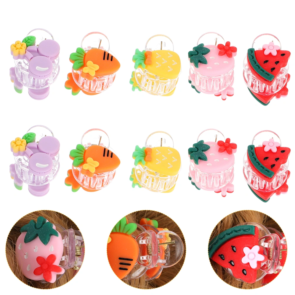 20pcs Mini Hairpin Baby Girl Hair Claw Clip Cartoon Barrette Resin Hair Clamp