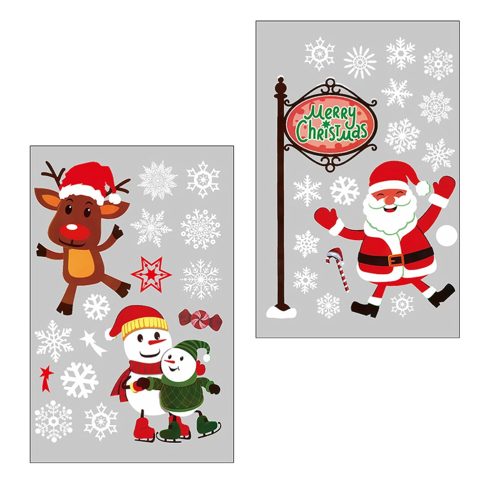 1 Sheet Christmas Theme Wall Stickers Decoration Adorable Window Stickers