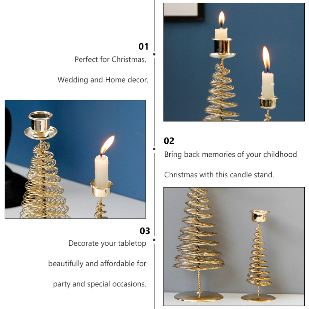 Christmas Luxury Pine Tree Shape Candlestick for Home Restaurant (Small)