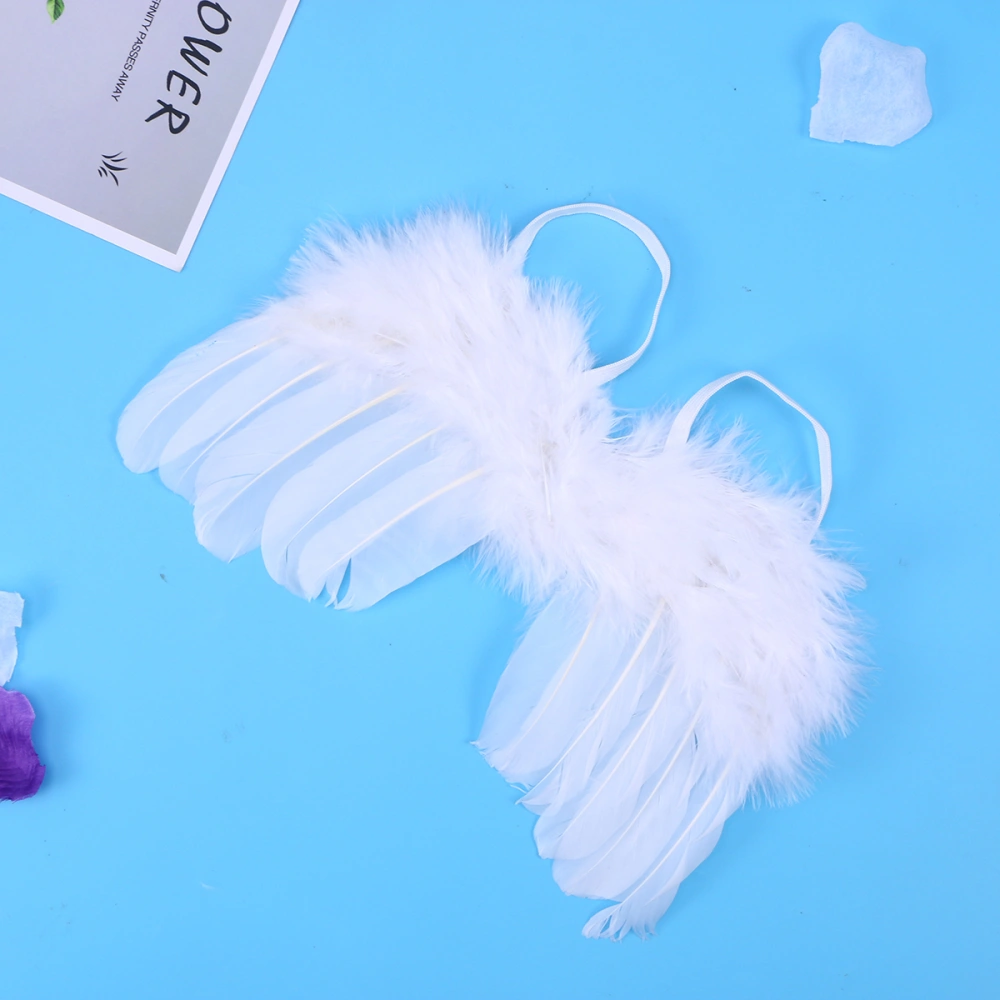 Children's Angel Feather Wings Photo Clothing Baby Photo Prop Baby Fashion Photo Styling Feather Natural Angel Wings for Newborn (White)